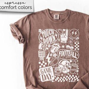 Comfort Colors® Football Shirt, Retro Football Shirt, Football T Shirt